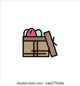 Gift, Box, Birthday, Day Business Logo Template. Flat Color. Vector Icon Template background