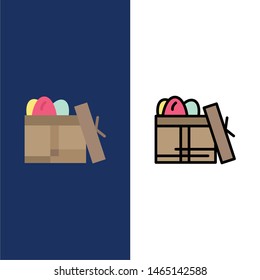 Gift, Box, Birthday, Day  Icons. Flat and Line Filled Icon Set Vector Blue Background. Vector Icon Template background