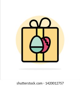 Gift, Box, Birthday, Easter Abstract Circle Background Flat color Icon