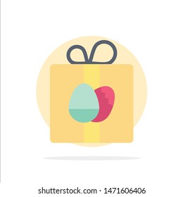 Gift, Box, Birthday, Easter Abstract Circle Background Flat color Icon
