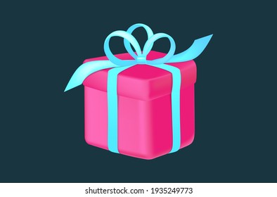 gift box for birthday or party with ribbons. Vector.
