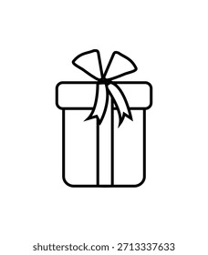 Caja de regalo, ilustraciones de regalo de cumpleaños, embalaje festivo de vacaciones, cajas envueltas con cinta, icono de celebración. Símbolo actual, logotipo del Vector