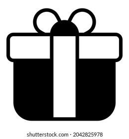 Gift box black filled line icon, Black Friday glyph style store or market shopping commerce, shop sale icon design.