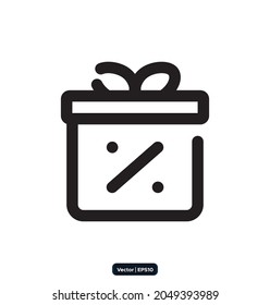 gift box Black Friday icon. Black Friday design, sale, discount, advertising, marketing price tag, Clothes, furnishings, cars, food sale icons. Black Friday icons vector. 