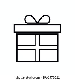 gift box black icon in flat style isolated. Vector Symbol illustration.