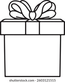 Gift box black ines vector illustration