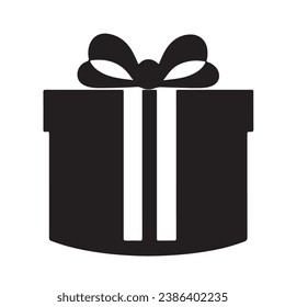 A gift box black Silhouette vactor
