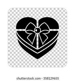 Gift box -  black vector icon