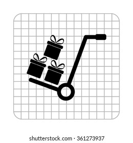 Gift box  - black vector icon