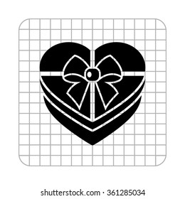Gift box  - black vector icon