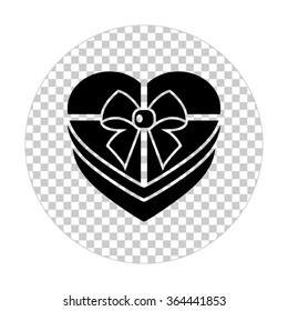 Gift box  - black vector icon