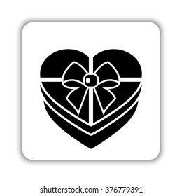 Gift box -  black vector icon