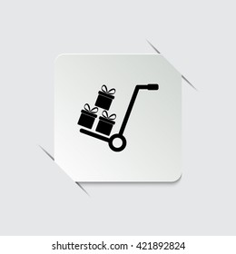 Gift box  - black vector icon
