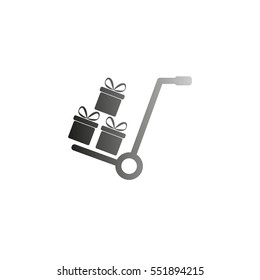 Gift box - black  vector icon