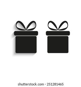 gift box  - black vector icons