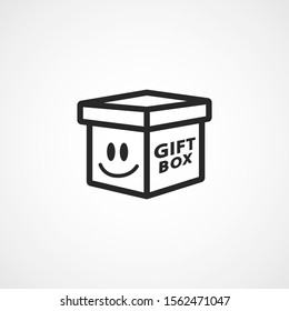 Gift Box Black and White Vector