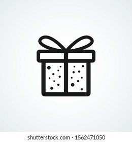 Gift Box Black and White Vector