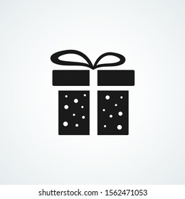 Gift Box Black and White Vector