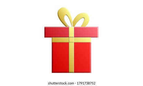Gift box with blank Tag and Red Bow.