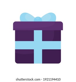 caja de regalo con un diseño de ilustración vectorial de color azul