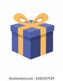 gift box blue color vector art
