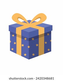 gift box blue color vector art