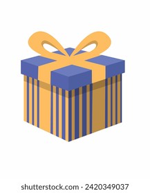 gift box blue color vector art