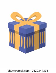 gift box blue color vector art