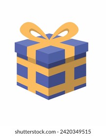 gift box blue color vector art
