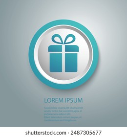 Gift box blue icon design template illustration isolated