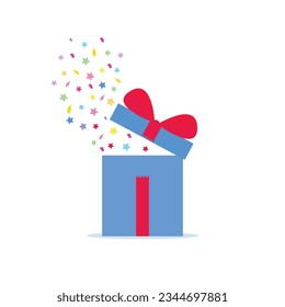 gift box blue and red for surprise birthday baby boy girl illustrator eps10