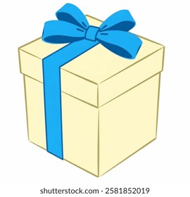 A gift box with blue wrapping and bow tie ribbon, perfect for celebrating, gift designs, and Special Day branding.