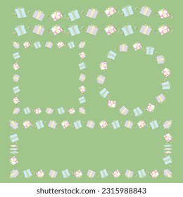 Imagen vectorial del conjunto de conjuntos de carpetas de caja de regalo