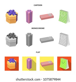 Gift box with bow, gift bag.Gifts and certificates set collection icons in cartoon,flat,monochrome style vector symbol stock illustration web.
