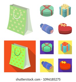 Gift box with bow, gift bag.Gifts and certificates set collection icons in cartoon,flat style vector symbol stock illustration web.
