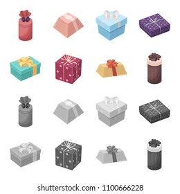 Gift box with bow, gift bag.Gifts and certificates set collection icons in cartoon,monochrome style vector symbol stock illustration web.