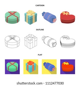 Gift box with bow, gift bag.Gifts and certificates set collection icons in cartoon,outline,flat style vector symbol stock illustration web.