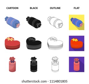 Gift box with bow, gift bag.Gifts and certificates set collection icons in cartoon,black,outline,flat style vector symbol stock illustration web.