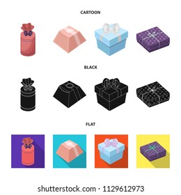 Gift box with bow, gift bag.Gifts and certificates set collection icons in cartoon,black,flat style vector symbol stock illustration web.