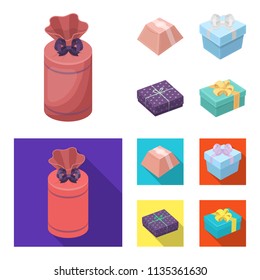 Gift box with bow, gift bag.Gifts and certificates set collection icons in cartoon,flat style vector symbol stock illustration web.