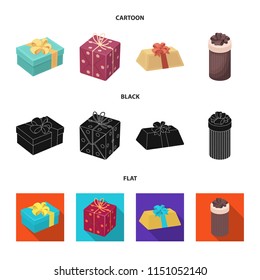 Gift box with bow, gift bag.Gifts and certificates set collection icons in cartoon,black,flat style vector symbol stock illustration web.