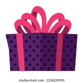gift box with bow birthday icon isolated