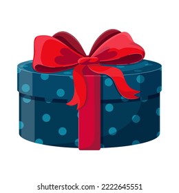 
Gift box with a bow. Bright trendy colors. Vector illustration isolated on white background. Cartoon style.