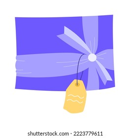 Gift box with a bow cartoon illustration