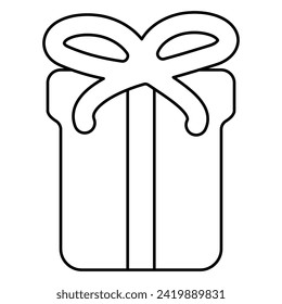 caja de regalo color de la reversa elemento de la línea del doodle color