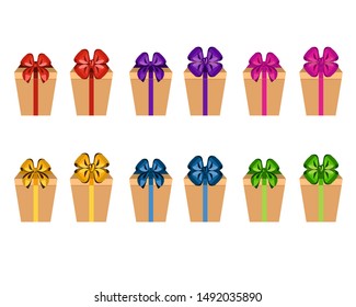 Gift box with bow decoration isolated