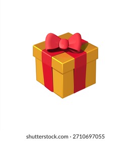Gift box bow emoji present illustration vector birthday ribbon symbol sign icon, vector 10 eps.