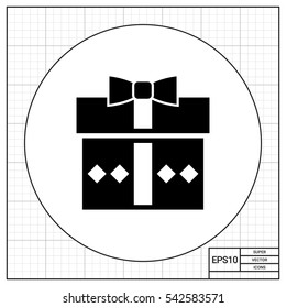 Gift in Box with Bow Icon