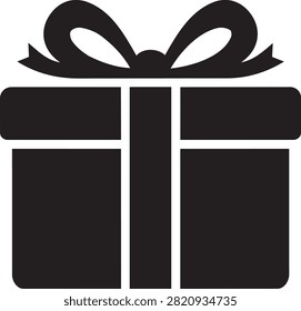 Gift box with bow icon for celebration and holiday design