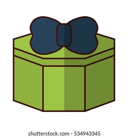 gift box with bow icon image vector illustration design 